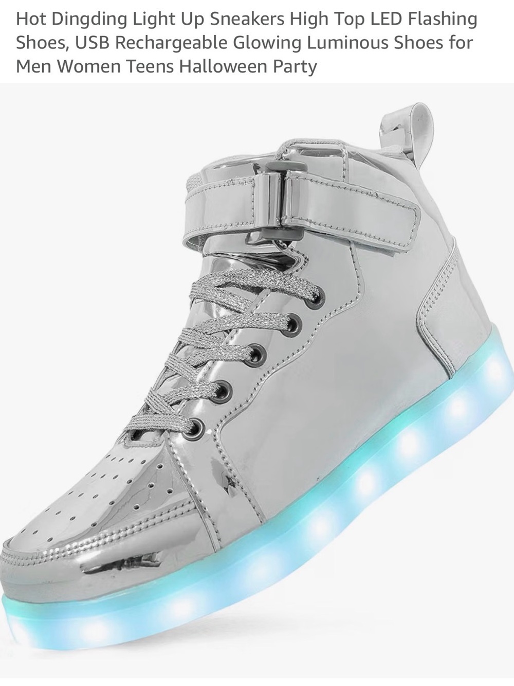 Light-Up High Top Sneakers for Women - Silver LED Shoes